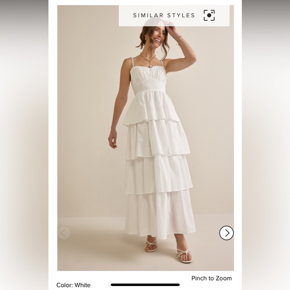 Francesca's Collections White Tiered Maxi Sundress - Picture 1 of 3